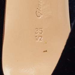 مملوكة مسبقًا حذاء بوت كاحل جينفيتو روسي "ميرال" دانتيل علوي مخملي أزرق بحري مقاس 35.5