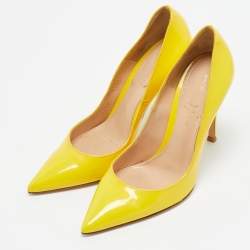 Pre Owned Gianvito Rossi Gianvito 85 Size 35 Yellow Patent Leather Pumps