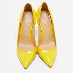 Pre Owned Gianvito Rossi Gianvito 85 Size 35 Yellow Patent Leather Pumps