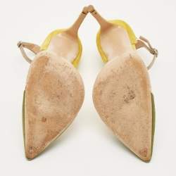 مملوكة مسبقًا حذاء كعب عالي جيانفيتو روسي جلد بيج/أسود بشبك سوار الكاحل مقاس 35.5