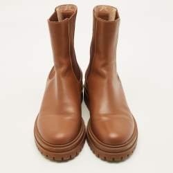 مملوكة مسبقًا Gianvito Rossi Size 39.5 Brown Leather Chelsea Boots