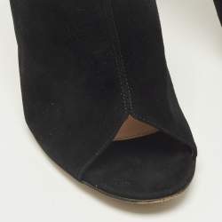 Pre Owned حذاء مولز جيانفيتو روسي مفتوح من الأمام سويدي أسود مقاس 39.5