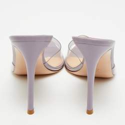 Pre Owned Gianvito Rossi Elle Size 40.5 Transparent Leather and PVC Slide Sandals