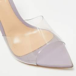 Pre Owned Gianvito Rossi Elle Size 40.5 Transparent Leather and PVC Slide Sandals