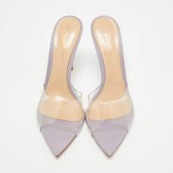 Pre Owned Gianvito Rossi Elle Size 40.5 Transparent Leather and PVC Slide Sandals