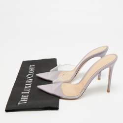 Pre Owned Gianvito Rossi Elle Size 40.5 Transparent Leather and PVC Slide Sandals