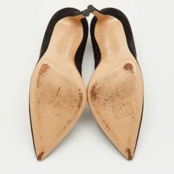 مملوكة مسبقًا Gianvito Rossi Femi Size 38 Black Suede Lace up Pointed Toe Pumps