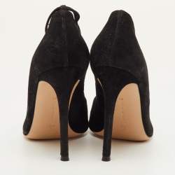 مملوكة مسبقًا Gianvito Rossi Femi Size 38 Black Suede Lace up Pointed Toe Pumps