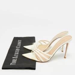 مملوكة مسبقًا صندل جيانفيتو روسي إيلي PVC بيج مقاس 36.5