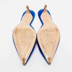 مملوكة مسبقًا Gianvito Rossi Kyoto Bow Size 39 Blue Satin Mules