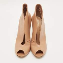 Pre Owned حذاء بوت مفتوح من الأمام سويدي أسود جيانفيتو روسي مقاس 38.5