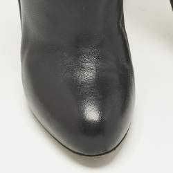 Pre Owned Gianvito Rossi Buckle Size 38.5 Black Leather Ankle Length Boots