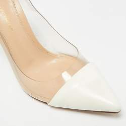 Pre Owned Gianvito Rossi Plexi Size 36.5 Tricolor Leather and PVC Pumps