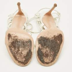 Pre Owned صندل جيانفيتو روسي سيلفي جلد أبيض مقاس 38.5