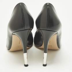 مملوكة مسبقًا حذاء كعب عالي جيانفيتو روسي من الجلد الأسود برأس مدبب مقاس 35