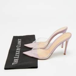 مملوكة مسبقًا Gianvito Rossi Elle Size 39 Transparent Leather and PVC Slide Sandals