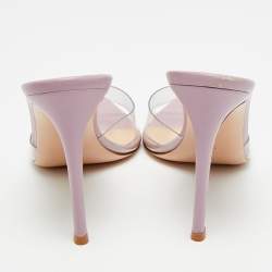 مملوكة مسبقًا Gianvito Rossi Elle Size 39 Transparent Leather and PVC Slide Sandals