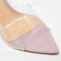 مملوكة مسبقًا Gianvito Rossi Elle Size 39 Transparent Leather and PVC Slide Sandals