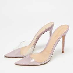 مملوكة مسبقًا Gianvito Rossi Elle Size 39 Transparent Leather and PVC Slide Sandals