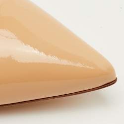 مملوكة مسبقًا حذاء كعب عالي جيانفيتو روسي بليكسى جلد لامع وبي في سي بيج/شفاف مقدمة مدببة مقاس 39.5