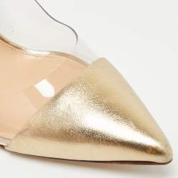 مملوكة مسبقًا Gianvito Rossi Plexi Size 38 Gold/Transparent  Leather and PVC Pumps