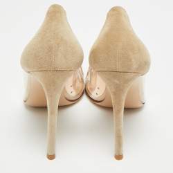 مملوكة مسبقًا Gianvito Rossi Plexi Size 38 Gold/Transparent  Leather and PVC Pumps