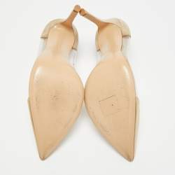 مملوكة مسبقًا Gianvito Rossi Plexi Size 38 Gold/Transparent  Leather and PVC Pumps