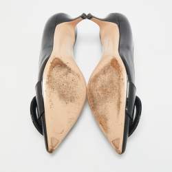 Pre Owned حذاء كعب عالي جيانفيتو روسي روبي جلد أسود لامع مقاس 39