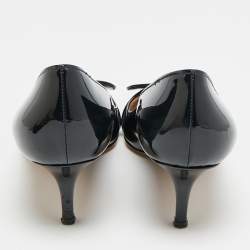 Pre Owned حذاء كعب عالي جيانفيتو روسي روبي جلد أسود لامع مقاس 39