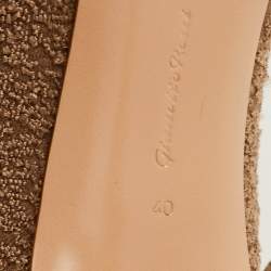 مملوكة مسبقًا حذاء بوت كاحل جيانفيتو روسي مقدمة مدببة قماش مطاطي بني كاكي مقاس 40