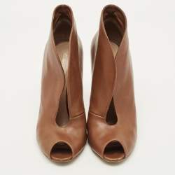 Pre Owned Gianvito Rossi Vamp Size 41 Brown Leather Booties