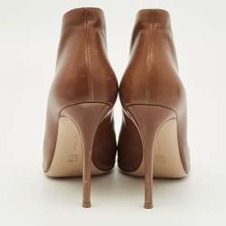 Pre Owned Gianvito Rossi Vamp Size 41 Brown Leather Booties
