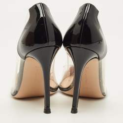 مملوكة مسبقًا Gianvito Rossi Plexi Size 36.5 Black/White Patent Leather and PVC Pumps