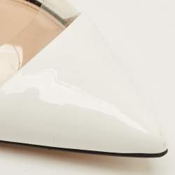 مملوكة مسبقًا Gianvito Rossi Plexi Size 36.5 Black/White Patent Leather and PVC Pumps