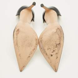 مملوكة مسبقًا Gianvito Rossi Plexi Size 36.5 Black/White Patent Leather and PVC Pumps