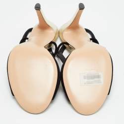 Pre Owned Gianvito Rossi Camoscio Size 38 Black Suede Slingback Sandals