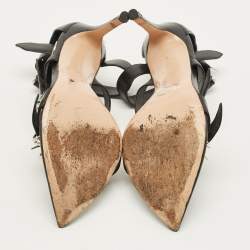 مملوكة مسبقًا صندل جيانفيتو روسي أبيض جلد بحزام عند الكاحل مقاس 39