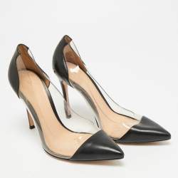 مملوكة مسبقًا Gianvito Rossi Plexi Size 36 Black/Transparent Leather and PVC Pumps