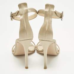 مملوكة مسبقًا Gianvito Rossi Portofino Size 36 Beige Satin Ankle Strap Sandals