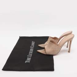 Pre Owned صندل سلايد غينافيتو روسي إللي سويدي بيج لامع مقاس 39