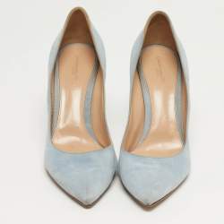 Pre Owned Gianvito Rossi Gianvito 85 Size 41 Blue Suede Pumps