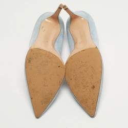 Pre Owned Gianvito Rossi Gianvito 85 Size 41 Blue Suede Pumps