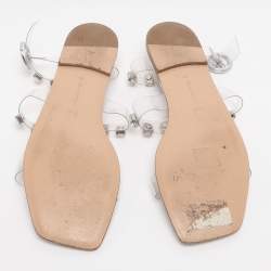 Pre Owned حذاء فلات بحزام حول الكاحل مرصع بالكريستال ش فاف بي في سي جيانفيتو روسي مقاس 39