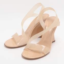 Pre Owned صندل إسفين PVC بيج جيانفيتو روسي مقاس 39