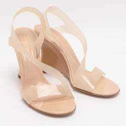 Pre Owned صندل إسفين PVC بيج جيانفيتو روسي مقاس 39