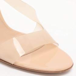 Pre Owned صندل إسفين PVC بيج جيانفيتو روسي مقاس 39