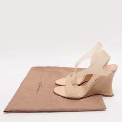 Pre Owned صندل إسفين PVC بيج جيانفيتو روسي مقاس 39