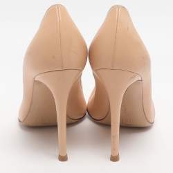 Pre Owned Gianvito Rossi Size 34.5 Beige Leather Pumps