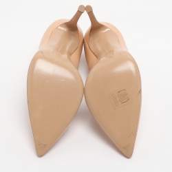 Pre Owned Gianvito Rossi Size 34.5 Beige Leather Pumps