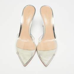 Pre Owned Gianvito Rossi Elle Size 37 Transparent PVC Slide Sandals